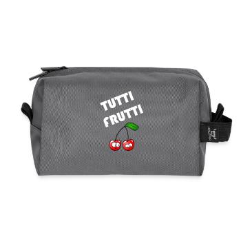 Beliebte Sprueche Tutti Frutti Design - Recycelte Kulturtasche - Anthrazit - Vorne