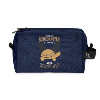 Schildkröte Leben sinnlos - Geschenk - Recycelte Kulturtasche - Navy - Vorne