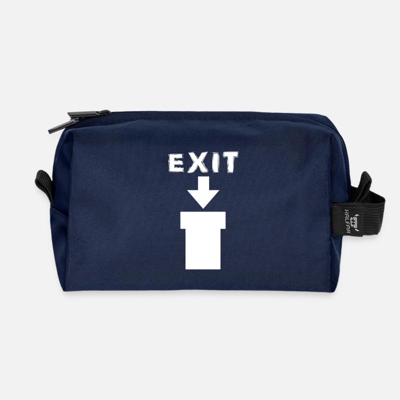 Exit Comic Retro Design - Recycelte Kulturtasche - Navy