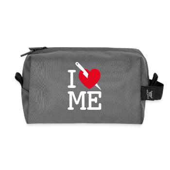 i love me II - Recycelte Kulturtasche - Anthrazit - Vorne
