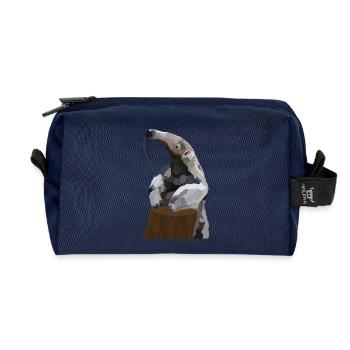 Antonio, der Ameisenbär - Recycelte Kulturtasche - Navy - Vorne