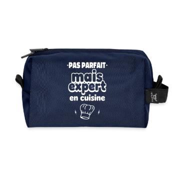 pas parfait mais expert en cuisine - Trousse de toilette en tissu recyclé - marine - Devant