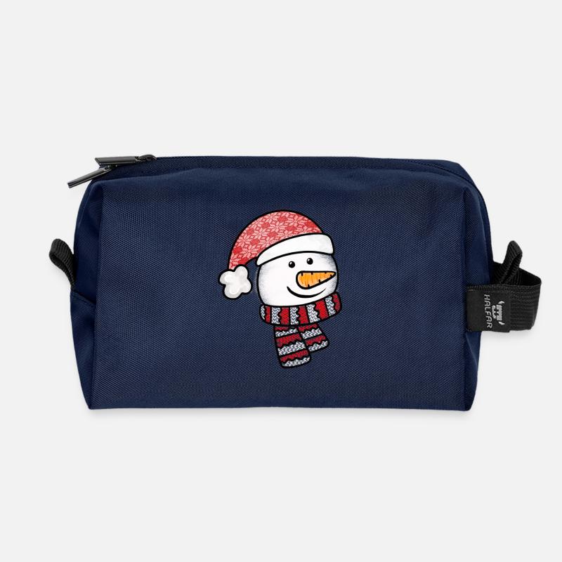 Niedlicher und kühler kleiner Schneemann - Recycelte Kulturtasche - Navy