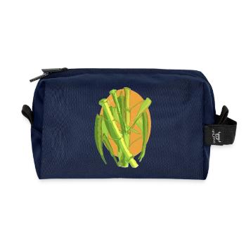 Bambus-Botanischer Ausbruch - Recycelte Kulturtasche - Navy - Vorne