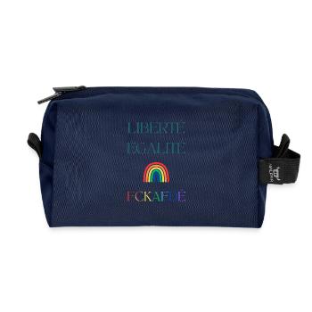 LIBERTÉ EGALITÉ FCKAFDÉ - Regenbogen Design FCKAFD - Recycelte Kulturtasche - Navy - Vorne