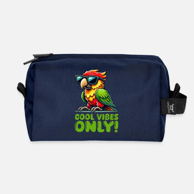 papagei sonnenbrille comic - Recycelte Kulturtasche - Navy