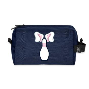 Bowling Pâques Pâques Oreilles de lapin - Trousse de toilette en tissu recyclé - marine - Devant