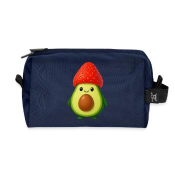 Drôle d’avocat fraise chapeau Fruity Fun - Trousse de toilette en tissu recyclé - marine - Devant
