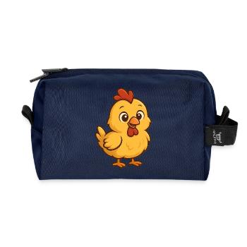 Cute Chick Kids Design - Recycled Toiletry Zip Bag - navy - Front