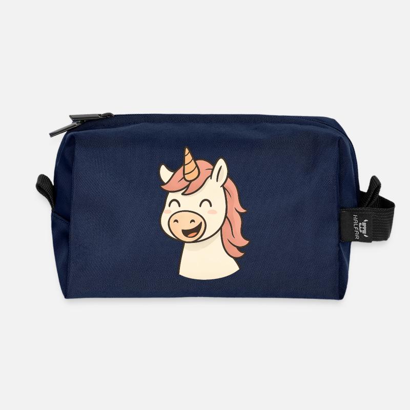Lachendes_Einhorn - Recycled Toiletry Zip Bag - navy