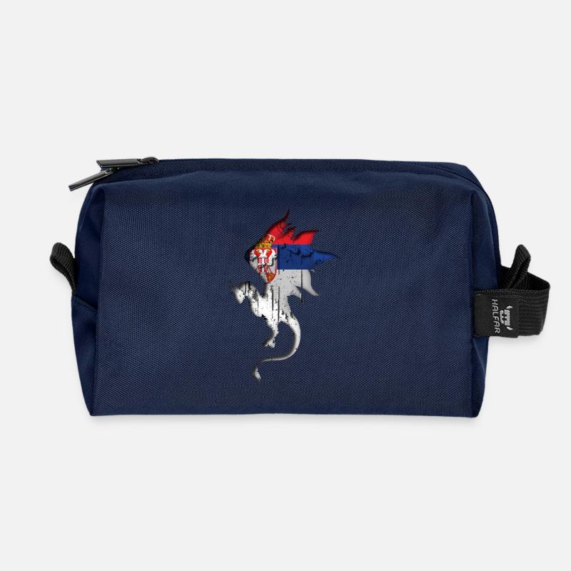 Flagge von Serbien - Serbisch - Drachensilhouette - Recycelte Kulturtasche - Navy