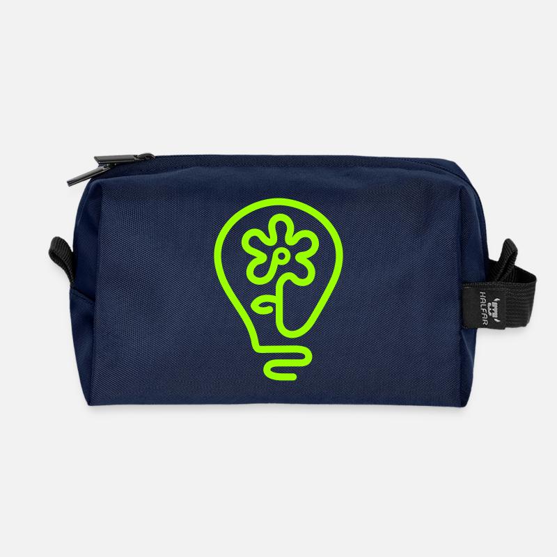 Flower-Power - Recycelte Kulturtasche - Navy