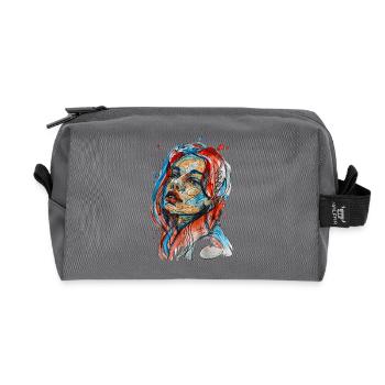 Jasmin Illustration Aquarell carographic - Recycelte Kulturtasche - Anthrazit - Vorne