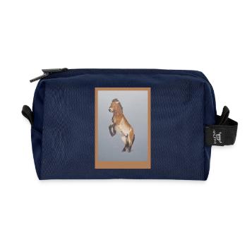 High-riding horse - Recycled Toiletry Zip Bag - navy - Front