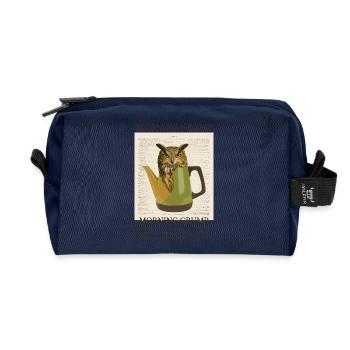 Chouette vintage du matin Grump - Trousse de toilette en tissu recyclé - marine - Devant