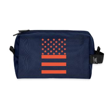 Star Stripe Grafikmuster - Recycelte Kulturtasche - Navy - Vorne