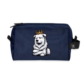 White Shepherd Shepherd Shepherd Dogs - Recycled Toiletry Zip Bag - navy - Front