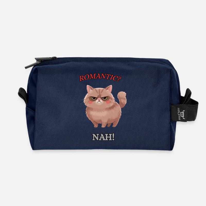 Die Null-Bock-Katze - Recycelte Kulturtasche - Navy