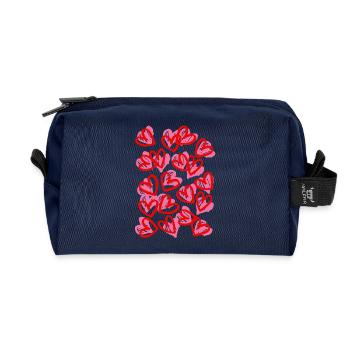 Conception du Grand Cœur du Gribouillis - Trousse de toilette en tissu recyclé - marine - Devant