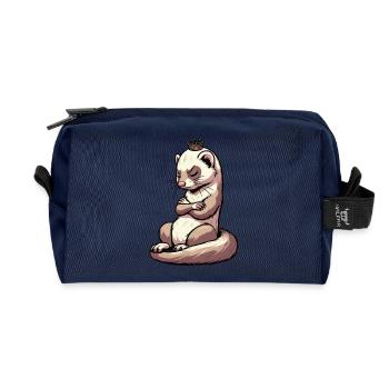 Frettchen Frettchenhalter Frettchenbesitzer - Recycelte Kulturtasche - Navy - Vorne