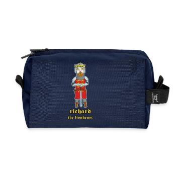 Richard the Lionheart: The Crusader King - Recycled Toiletry Zip Bag - navy - Front