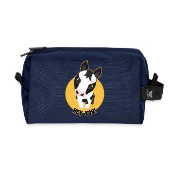 Dessin animé de cheval « Hey You » - Trousse de toilette en tissu recyclé - marine - Devant