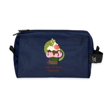 Encore un cupcake Chat mignon, amateur de desserts drôles - Trousse de toilette en tissu recyclé - marine - Devant