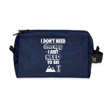 I don't need therapy, just skiing - Recycled Toiletry Zip Bag - navy - Front