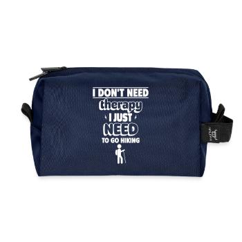 Ich brauche keine Therapie, ich muss nur wandern gehen - Recycelte Kulturtasche - Navy - Vorne