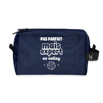 expert en volley,volleyball,volleyeur - Trousse de toilette en tissu recyclé - marine - Devant