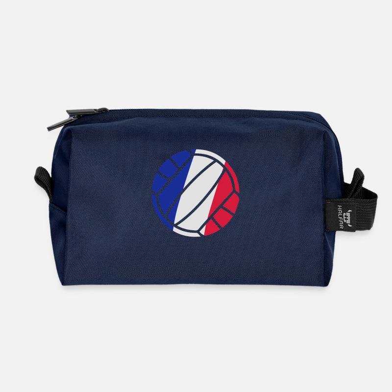 volleyball - Recycled Toiletry Zip Bag - navy