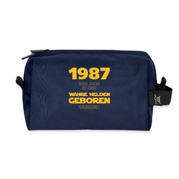 1987 - das Geburtsjahr wahrer Helden! - Recycelte Kulturtasche - Navy - Vorne