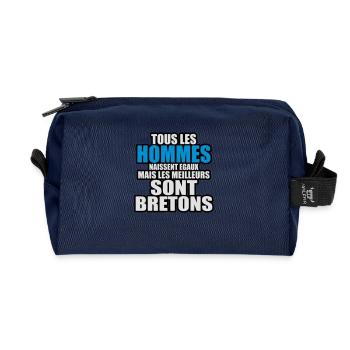 les meilleurs sont bretons - Trousse de toilette en tissu recyclé - marine - Devant