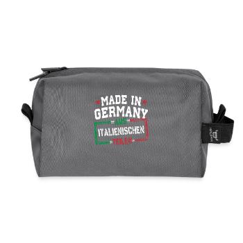 Italienischer Junge - Recycelte Kulturtasche - Anthrazit - Vorne