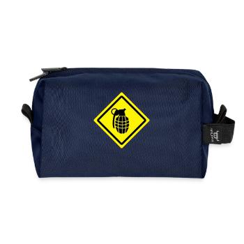 granade roadsign - Recycled Toiletry Zip Bag - navy - Front