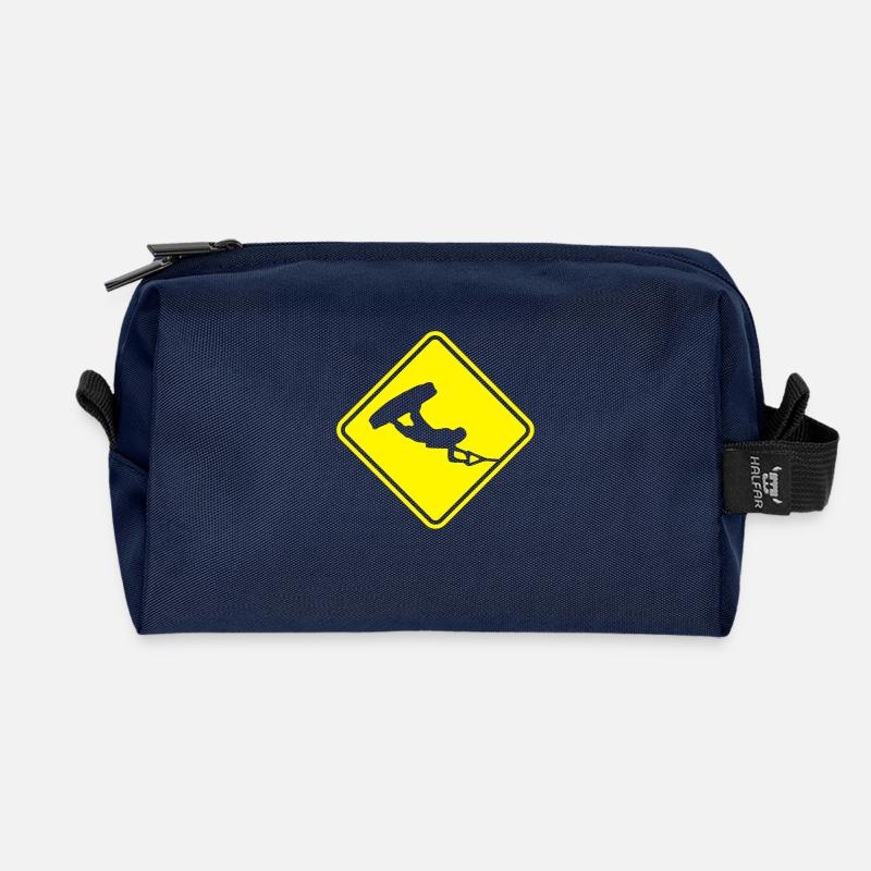 Wakeboarding Roadsign - Recycelte Kulturtasche - Navy