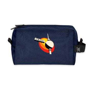 Berlin Fernsehturm retro - Recycelte Kulturtasche - Navy - Vorne