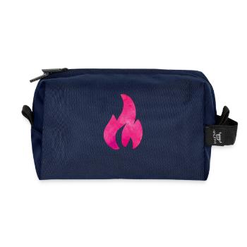 flamme feuer pink - Recycelte Kulturtasche - Navy - Vorne