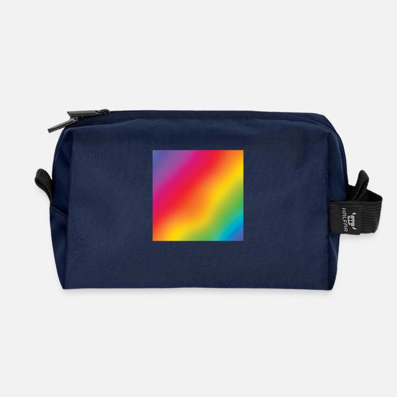 Süße Regenbogen-Druck - Regenbogen-Liebhaber-Geschenk - Recycelte Kulturtasche - Navy