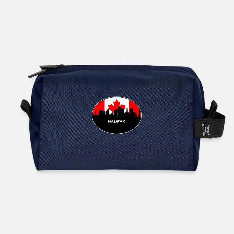 Halifax Kanada-Flaggen-Skyline-Schattenbild-Reise - Recycelte Kulturtasche - Navy