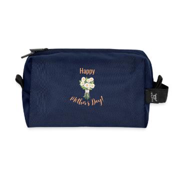 Happy Mothers Day - Recycled Toiletry Zip Bag - navy - Front