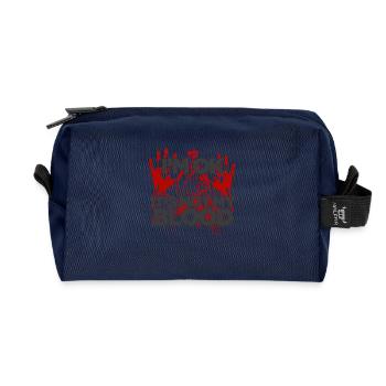 Halloween Happy Horror Monster Blood Spooky Scary - Recycled Toiletry Zip Bag - navy - Front