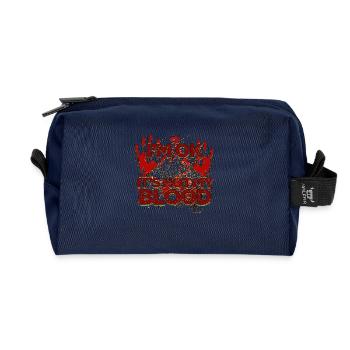 Halloween Happy Horror Monster Blood Spooky Scary - Recycled Toiletry Zip Bag - navy - Front