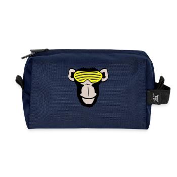 Funky Sonnenbrille Gorilla Cooler Party Affe Spaß - Recycelte Kulturtasche - Navy - Vorne