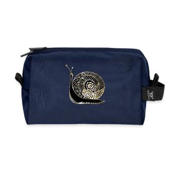 Schnecke - Recycelte Kulturtasche - Navy - Vorne