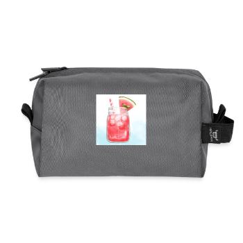 Refreshing Watermelon Cocktail Art - Recycled Toiletry Zip Bag - anthracite - Front