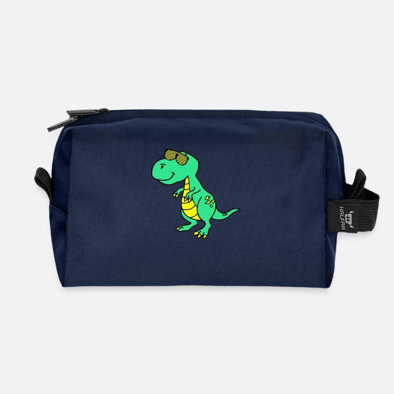 Cool Dinosaurier - Recycelte Kulturtasche - Navy