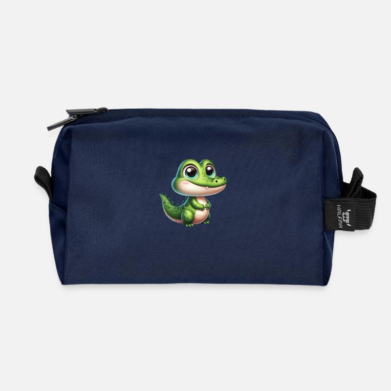 Crocodile - Recycelte Kulturtasche - Navy