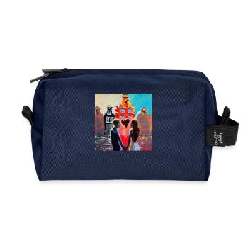 Sweethearts - Recycelte Kulturtasche - Navy - Vorne