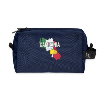 Campania Italy Retro Region Wall Map Vintage - Recycled Toiletry Zip Bag - navy - Front
